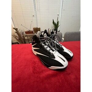 Reebok The Blast Mens Black Leather Lace Up Athletic Basketball Shoes Size 8.5